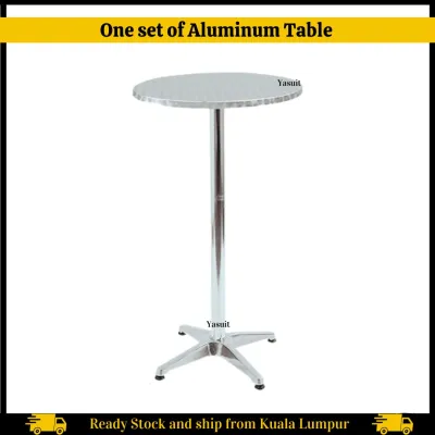 Stainless Steel Bar Table Cocktail Standing Seating Coffee Aluminium Round Table Aluminum Strong Durable Elevated Many Sizes Ready Stock Malaysia Seller