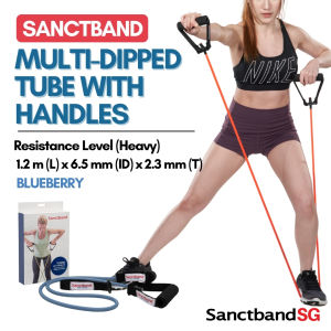 Sanctband Resistance Tubing Multi-Layer Resistance Tube 1.2m Length Heavy Resistance Band Level 4 Exercise Tubes Blueberry Exercise Tubing