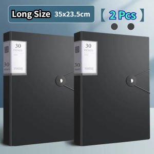 2pcs Clear Book Long Clear Folder 30/60/80/100 Page Presentation Book File Organizer Paper Organizer