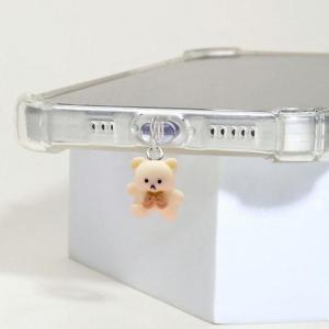 YOUJ Cute Mini Bear Pendant Dust Plug for IPhone Charging Port Type-c Headphone Dust Plug