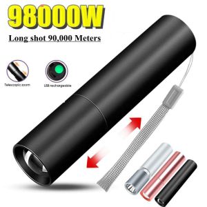 2022 New Rechargable Mini Led Flashlight 3 Lighting Modes Waterproof escopic Powerful Flashlight Outdoor ​zoom Portable Torch