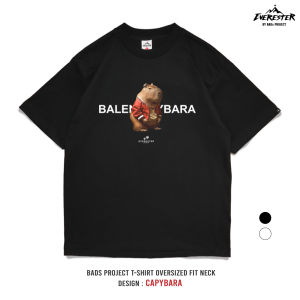 Everester เสื้อยืดผู้ชาย t shirt for men เสื้อดำคอฟิต Oversize Cotton เสื้อแขนสั้นชาย Capybara EXP