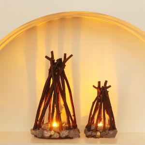 LUJIN Hiệu ứng ngọn lửa 3D Đèn LED Đêm Lửa Đốt Thiết kế thủ công Hình dạng cành cây Cành cây thủ công Đèn ngủ Mô phỏng đốt cháy Ngọn lửa cháy rực Trang trí nhà cửa