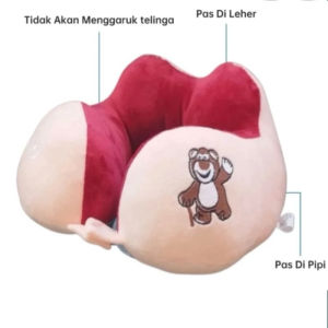 Bantal leher travel snoopy bentuk tidur siang lembut halus empuk