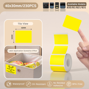 NIIMBOT B21/B1/B3S/B31 Color Thermal Label Printing Paper for Home Classified Self-Adhesive Paper Waterproof and scratch-resistant