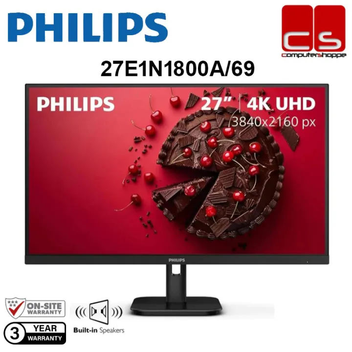 PHILIPS 27E1N1800A/69 27'' (4K UHD 60Hz) Monitor Adaptive-Scyn (With Speaker)