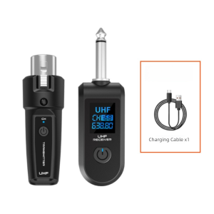 KLICKKRATE Plastic Wireless Microphone Converter Stable Signal Portable Wired to Wireless Converter Durable XLR Transmitter and Receiver System for Audio Mixer Dynamic Mic Electric Guitar