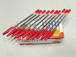 HBW 9801 Red Ballpoint Pens – 50pcs Smooth Writing for School & Office Use