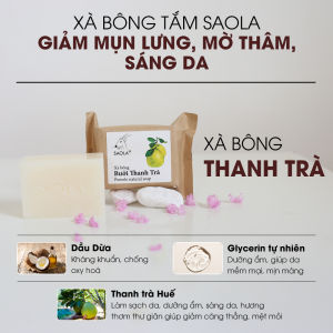 Xà bông tắm và rửa mặt tinh dầu thiên nhiên SAOLA làm sạch sáng da an toàn cho da hoàn toàn tự nhiên - 100gr