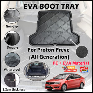 ✨ For Proton Preve All Generation EVA Copolymer Car Boot Tray Luggage Cargo Trunk Tray Dulang But Kereta Durable Easy Clean 100% Custom Fit Waterproof Tahan Lama Senang Pasang Senang Cuci Kalis Tahan Lama Air 汽车后箱垫