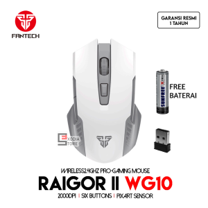 Fantech RAIGOR II WG10 Wireless Mouse Gaming Tanpa Kabel WIRELESS 2.4GHZ PRO-GAMING MOUSE 2000DPI Six Buttons Pixart Sensor | Free Baterai