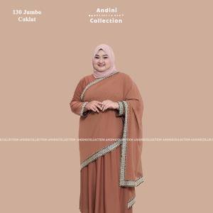 Gamis Abaya Turkey EKSTRA JUMBO LD 130-135 Amarata 130 India Selendang Panjang Andinicollection
