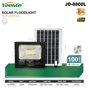 YEELITE  Solar Flood Light with solar panel  IP67 Waterproof with Remote Aluminum material 88-SERIES have warranty