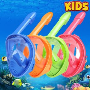 ADREE Anti-Fog Kids Full Face Snorkel Wide View Anti-Leak Snorkeling Swimming Panoramic Children Swimming For Kids