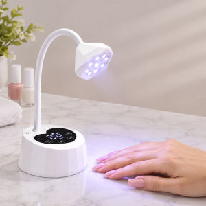 27W Rechargeable Nail Lamp Gooseneck UV LED Gel Curing Light 360 Flexible Desk Nail Dryer with Smart Timer Display Portable Manicure Art Tool for Home Salon Lighting Lamps