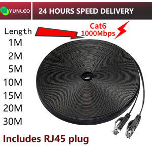 1M-30M CAT6 1000Mbps flat Ethernet cable RJ45 Lan cable network Ethernet jumper CAT 6 network cable for computer routers laptops