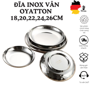 Đĩa inox OYATTON đĩa ăn OYATTON đĩa inox vân đĩa inox 316 đĩa vân diamond đĩa inox vân đĩa to