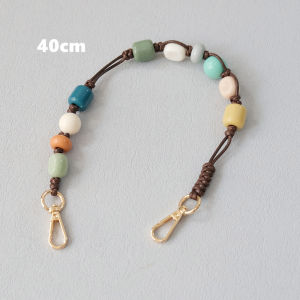 New Fashion Brand Woman Bag Accessory Detachable Vintage Beaded Chain Amber Acrylic Bag Rope Straps Women Handbag Cute Shoulder Handle Chains