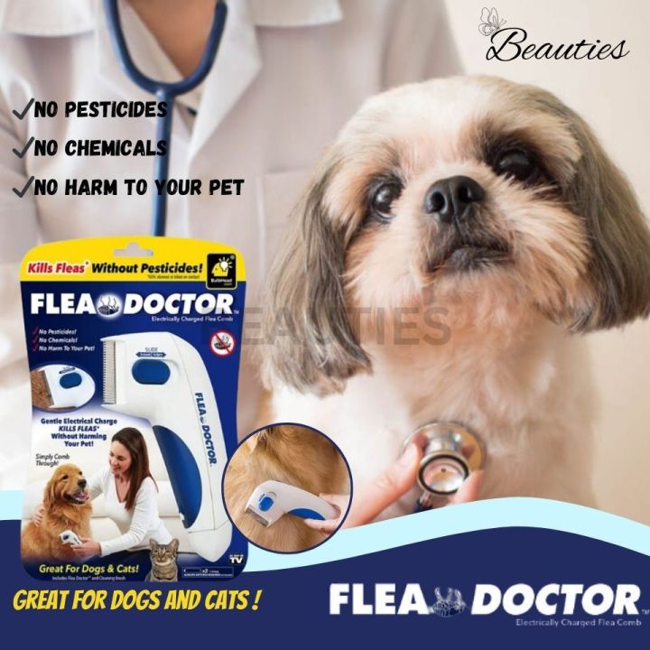 ORIGINAL Flea Doctor Electric Flea Comb Head Lice Removal Flea Controller Killer For Pet Dogs Cats Cleaning Brush Lazada PH