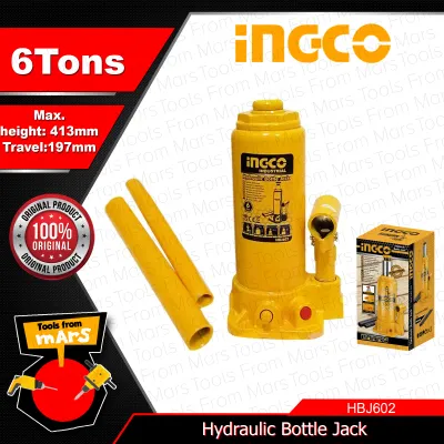INGCO Hydraulic Bottle Jack 6TONS HBJ602 •TOOLS FROM MARS• IHT