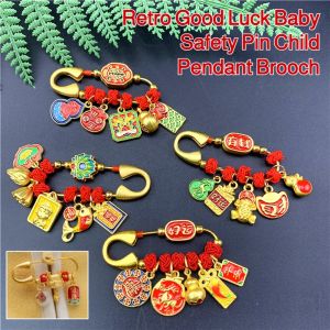 【Prevent Fright For Newborn 】Retro Good Luck Baby Safety Pin Child Pendant Brooch Pendant Pregnant Women Necklace Frightened Prevention Newborn Toddler Diy Brooch 压惊安全别针随身挂件