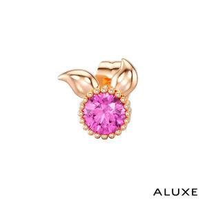 ALUXE 10K Gold Pink sapphire Earring (Single) Piglet Disney Winnie the Pooh Series EEDW006 EEDW016