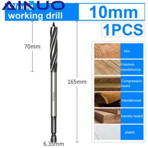 MATA BOR KAYU SLOT WOOD WORKING DRILL HEX HANDLE 1/4 INCH 10 - 25 MM