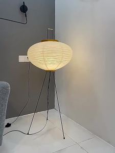 Japanese Noguchi Akari Rice Paper Floor Lamp Wabi Sabi Vintage Standing Light for Living Room Bedroom Home Decor Bedside E27