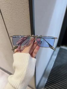 Retro metal small-frame sunglasses for women with small faces UV protection can be fitted with prescription lenses trendy hip-hop sunglasses for men