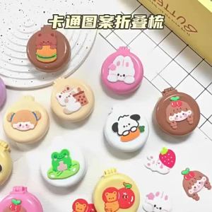 Foldable Makeup Mirror Hair Comb Set Head Scalp Massage Air Cushion Brush Pocket Mirrors