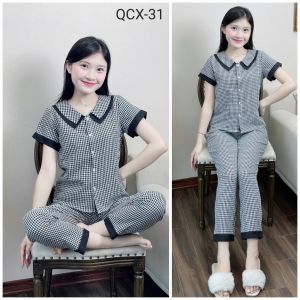 Bộ cổ kép 2 lá-Bunnysky chuyên đồ bộ nữ đẹp set bộ thiết kế vải xốp nhật mềm mát thấm hút mồ hôi