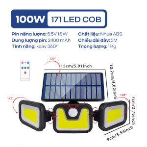 2025 Đèn năng lượng mặt trời cảm biến chuyển động  loại led năng lượng cảm biến người 3 chế độ cao cấp Chính Hãng 1 Năm