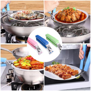 Kitchen Anti Hot Bowl Holder Dish Clamp Pot Pan Gripper Clip Set Foldable Stainless Steel Steamer Tools Microwave