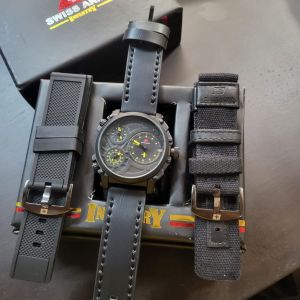 Swiss Army Infantry 2024 Jam Tangan Pria Formal 3 Tanggal Aktif Strap Kulit Warna Coklat