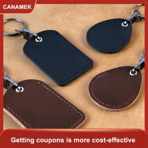 【CANAMEK】 Cổ điển PU da Keychain bảo vệ trường hợp cửa khóa kiểm soát truy cập thẻ thẻ túi vòng thẻ