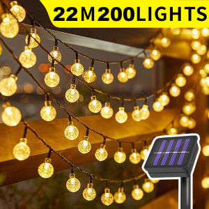 LED Lights Solar String Lights Bubble Crystal Ball Lights Outdoor Waterproof Garden Decorative Lights Wedding String Lights Solar Christmas Lights Crystal Balls 50 Lights 200 Lights