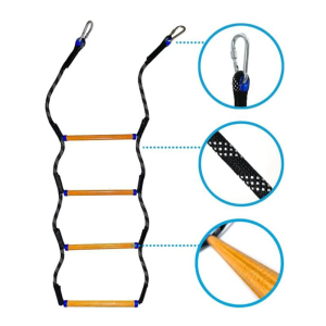 4 Step Rope Ladder Marine Rope Ladder for Inflatable Kayak Motorboat Canoeing Portable Rope Boarding Ladder