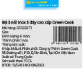 Bộ 3 nồi inox 5 đáy nắp kính Green Cook GCS232-T1. 
