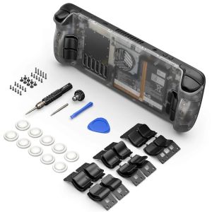 JSAUX Steam Deck OLED Transparent Back Plate Casing Vents Design Case DIY Clear Replacement Back Shell