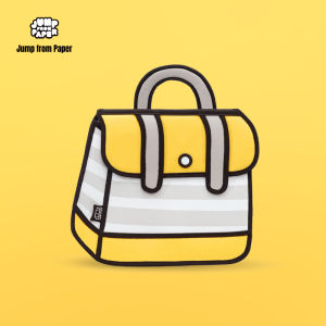 JumpFromPaper Yellow JFP078 stripe backpack adjustable shoulder straps