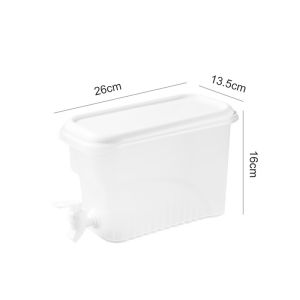 3.5L Cold Kettle with Faucet Water Jug With Mouth Water Tank Drink Dispenser Refrigerator Ice Beverage Juice Drinkware Container Water Cooler Drink Jar Bekas Air Tong For Making Juices