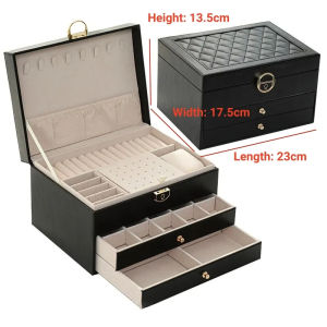 High Quality PU Leather Jewelry Organizer  Multifunctional Jewelry Box Storage Earring Jewelry Holder
