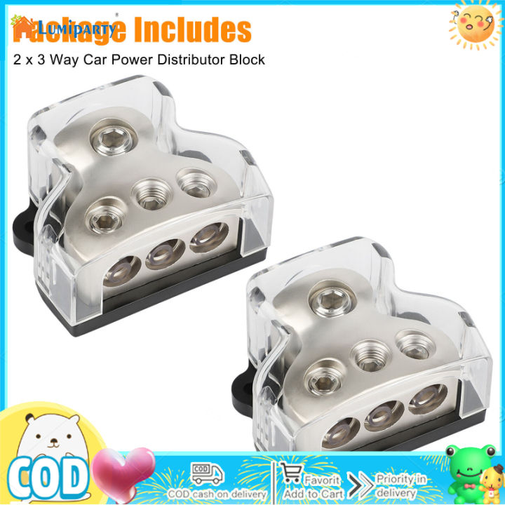 thumbnail image 2 of 2-Way 0 Gauge Power Distribution Block - Car Audio Ground/Power Distributor (uxcell) 2 of 10