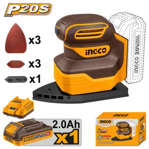 Buildmate x INGCO 20V Cordless Palm Sander w/ 1pc Battery & Charger CPSLI20141 ICPT