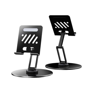 Foldable Rotating Base Tablet Stand 360 Degree Rotation Adjustable Rack for Video Watching Live Streaming Watching Movie