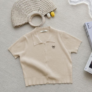 Áo Polo Nữ Chất Len Tăm Mềm Mịn Thoáng Mát - Cổ Bẻ Họa Tiết Nơ Ngắn Tay Trơn Co Giãn 4 Chiều