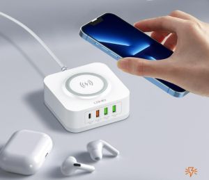 [Local Seller] LDNIO AW004 desktop wireless charger with PD+QC ports/ 5 in 1 Charger
