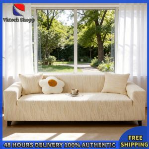 Vktech Warm Sofa Couch Cover Stretch Full Coverage with Pillowcase