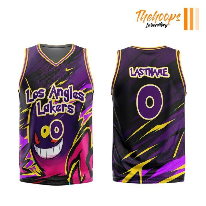 Thl X Nba Pokemon Los Angeles Lakers Basketball Concept Jersey Full Sublimation Jersey Gengar