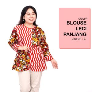 Atasan Batik Blouse Big Size Wanita Jumbo S-M-L-XL-2L-3L-4L-5L-6L-7L Model Big Blus Kantor Seragam Batik / Atasan Batik Jumbo Blus Kantor / Pakaian Kekinian Batik Wanita LD 140